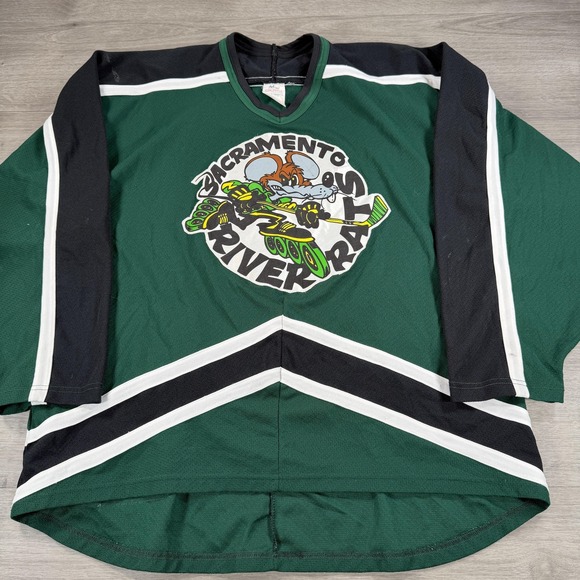 CCM Other - Vintage Sacramento River Rats Hockey Jersey Mens XL Green RHI Hockey CCM 90s